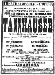 Theaterzettel zur 3. Aufführung am 24. März 1861